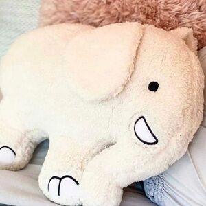 Ivory Ella Sherpa Elephant Pillow